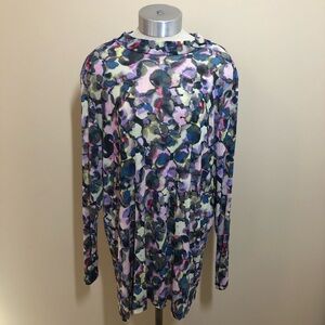 Logo layers by Lori Goldstein mesh watercolor abstract Presley top shirt